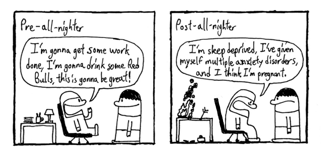 Brutal reality of an all-nighter
